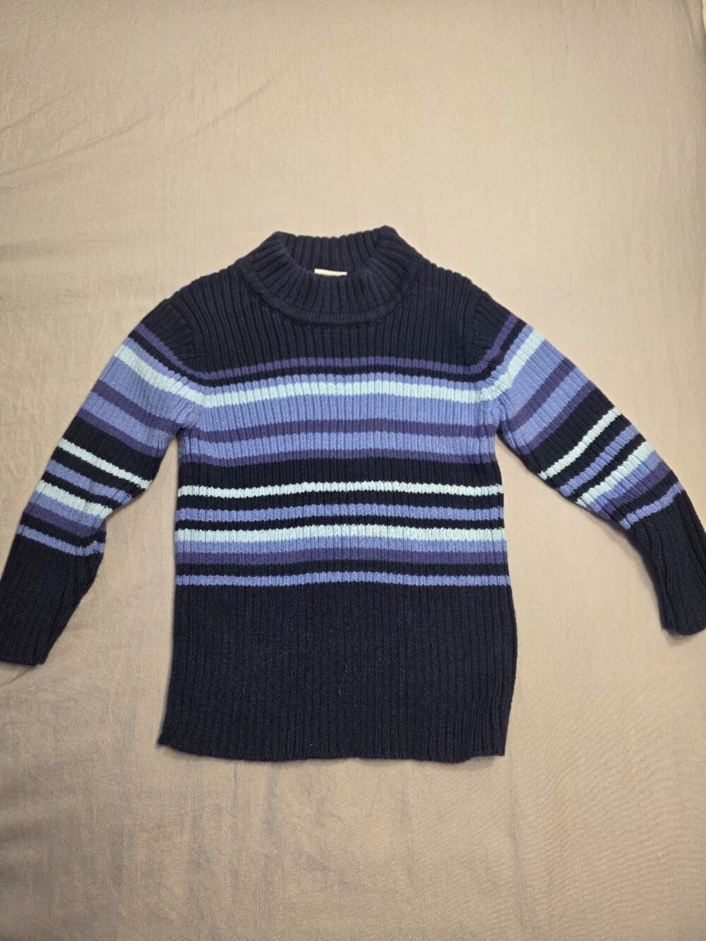 Toddler Blue Striped Knit Sweater